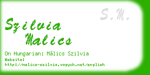 szilvia malics business card